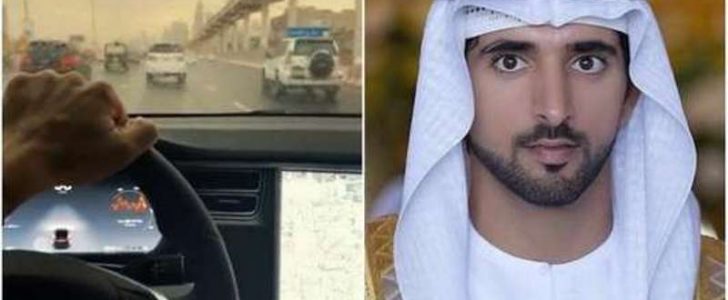 أول سيارة تسلا الكهربائية في الوطن العربي وأول من يقودها ولي عهد دبي الشيخ حمدان بن محمد