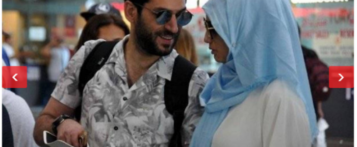 شاهدوا بالصور زوجة مراد يلدريم مرتدية الحجاب في المطار لأداء فريضة الحج !