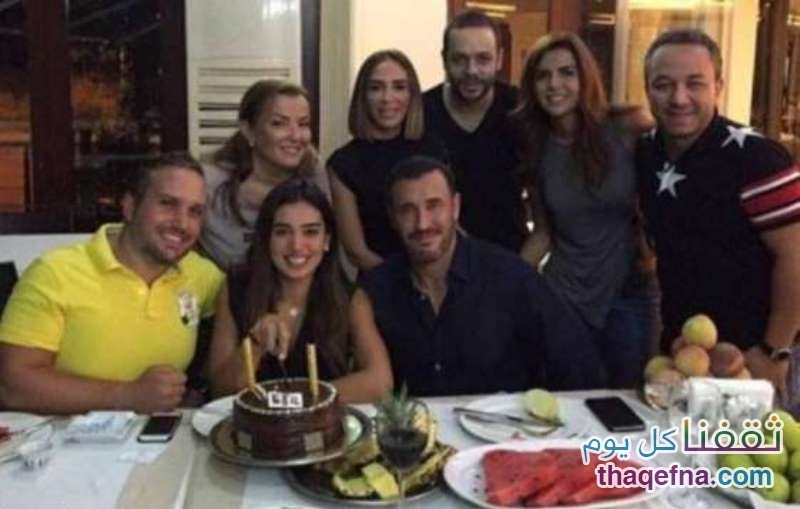 أثناء حضور كاظم الساهر حفل عيد ميلاد المذيعة اللبنانية